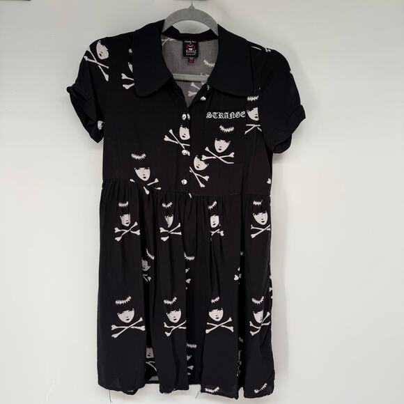 Dolls Kill X Emily The Strange Death Becomes You Shirt Dress Womens Sz XXS Black - Picture 2 of 9